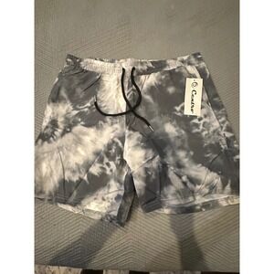 Centro Mens Tie Dye Swim Trunks Grey White Mesh Lined Shorts MS1003 XL New